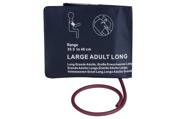 Reusable NIBP Bladderless Cuff without Connector  - Single Tube Large Adult Long 35.5-46cm - Pluscare Medical LLC