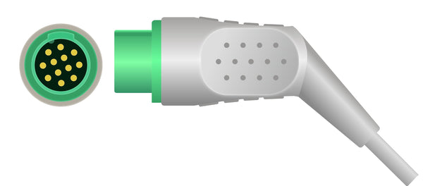 Schiller Compatible  One Piece Reusable ECG Cable - 4 Leads Snap - Pluscare Medical LLC