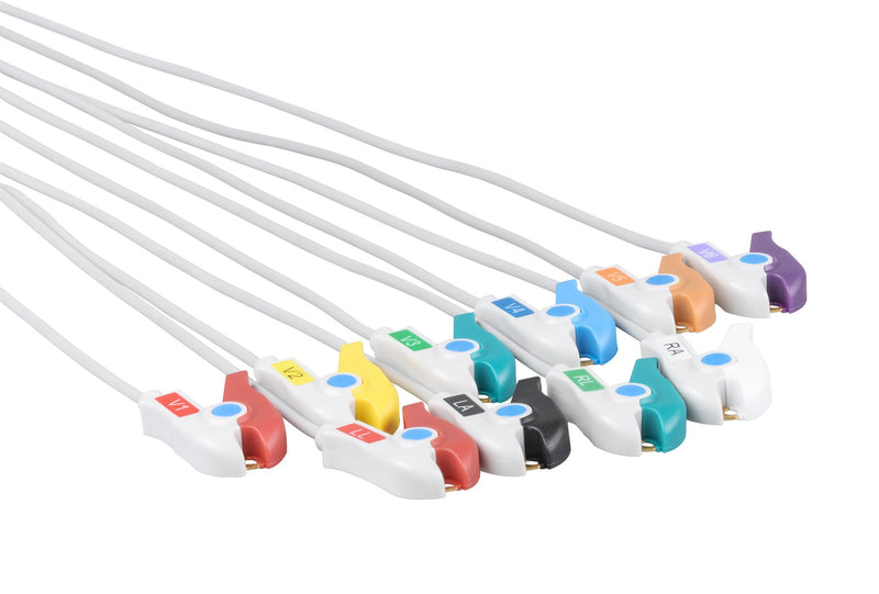 ZOLL Compatible One Piece Reusable ECG Cable - 10 Leads Grabber - Pluscare Medical LLC