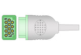 Marquette Compatible One Piece Reusable ECG Cable - 10 Leads Grabber - Pluscare Medical LLC