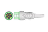 Fukuda Compatible One Piece Reusable ECG Cable - 10 Leads Grabber - Pluscare Medical LLC