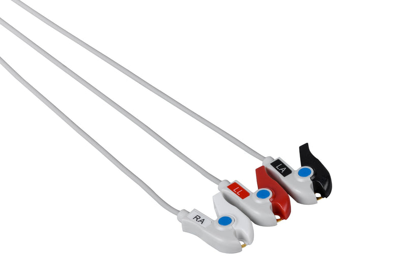 MEK Compatible One Piece Reusable ECG Cable - 3 Leads Grabber - Pluscare Medical LLC