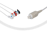 COLIN Compatible One Piece Reusable ECG Cable 3 Leads Grabber