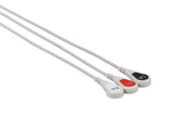 SonoScape Compatible One Piece Reusable ECG Cable - 3 Leads Snap - Pluscare Medical LLC