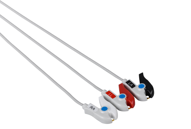 Mennen Compatible One Piece Reusable ECG Cable - 3 Leads Grabber - Pluscare Medical LLC