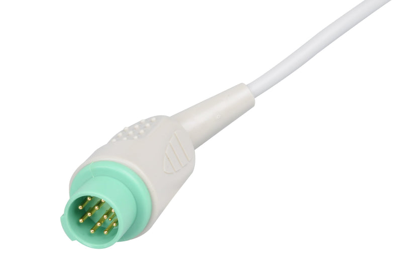 Mennen Compatible One Piece Reusable ECG Cable - 3 Leads Snap - Pluscare Medical LLC