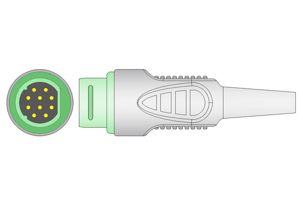 Siemens Compatible One Piece Reusable ECG Cable - 3 Leads Snap - Pluscare Medical LLC