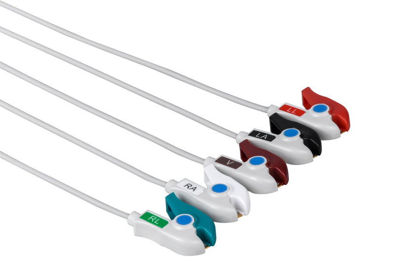 Bionet Compatible One Piece Reusable ECG Cable - 5 Leads Grabber - Pluscare Medical LLC
