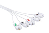 Philips Compatible One Piece Disposable ECG Cable - 5 Leads Grabber Box of 10 - Pluscare Medical LLC
