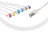 Schiller/Medtronic Compatible One Piece Reusable ECG Cable - 6 Leads Grabber - Pluscare Medical LLC