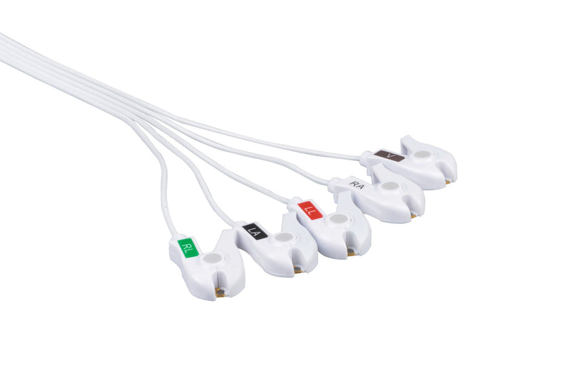 Philips-AA Type Compatible Disposable ECG Lead Wire - 5 Leads Grabber Box of 10 - Pluscare Medical LLC