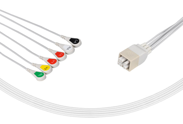 GE Compatible ECG Telemetry Cables 6 Leads Snap