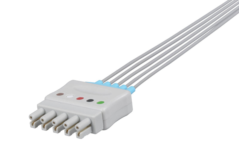 Bionet Compatible Reusable ECG Lead Wire - 5 Leads Grabber - Pluscare Medical LLC