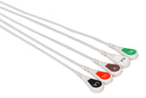Colin Compatible Reusable ECG Lead Wire - 5 Leads Snap - Pluscare Medical LLC