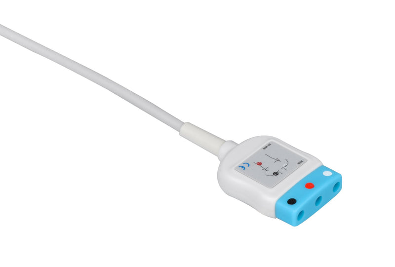 CAS Compatible ECG Trunk cable - 3 Leads/Din Style 3-pin - Pluscare Medical LLC