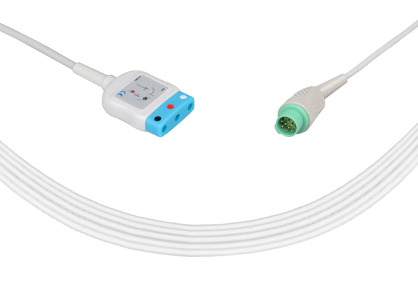 Mennen Compatible ECG Trunk Cables - 3 Leads/Din Style 3-pin - Pluscare Medical LLC