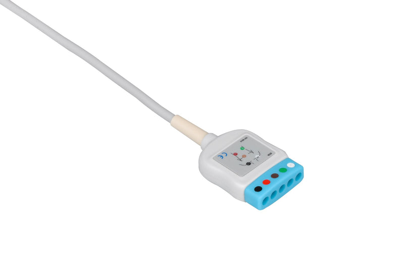 AAMI 6Pin Compatible ECG Trunk cable - 5 Leads/Din Style 5-pin - Pluscare Medical LLC