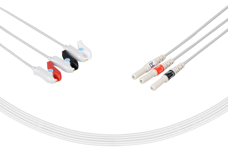 Din Compatible Reusable ECG Lead Wires 3 Leads Neonate Grabber