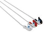 Din Compatible Reusable ECG Lead Wire - 3 Leads Grabber - Pluscare Medical LLC