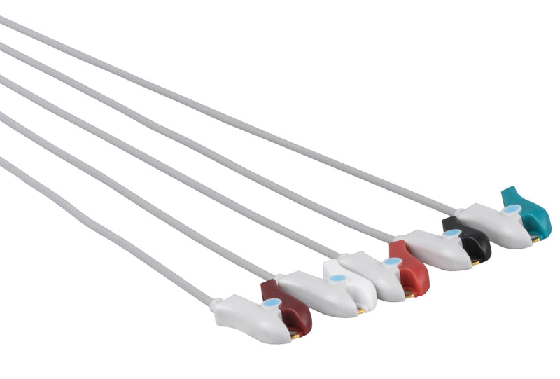 Din Compatible Reusable ECG Lead Wire - 5 Leads Neonate Grabber - Pluscare Medical LLC