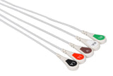 Drager Compatible Reusable ECG Lead Wire - 5 Leads Snap - Pluscare Medical LLC