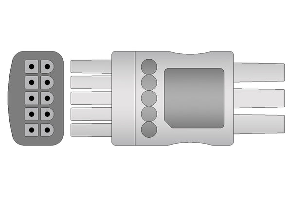 Datascope Compatible Reusable ECG Lead Wire - 3 Leads Grabber - Pluscare Medical LLC