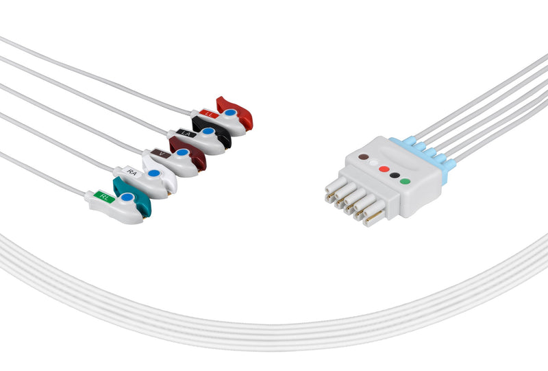 Datex Compatible Reusable ECG Lead Wires 5 Leads Grabber