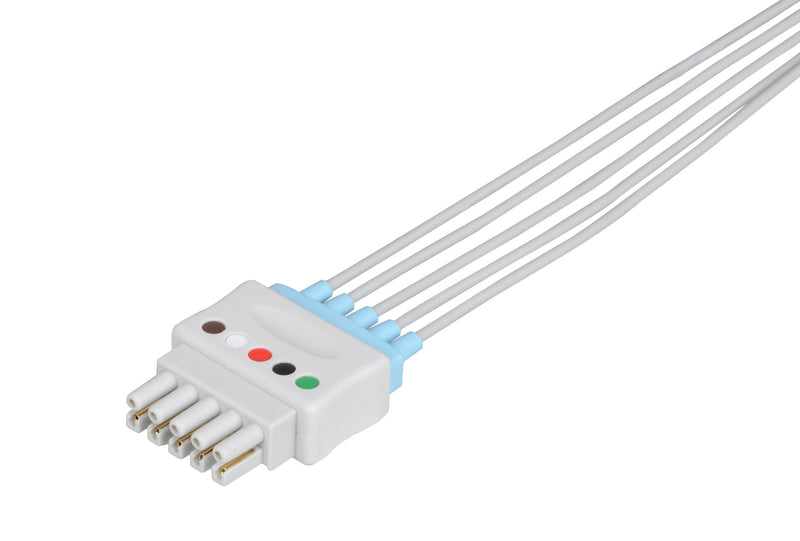Datex Compatible Reusable ECG Lead Wire - 5 Leads Grabber - Pluscare Medical LLC