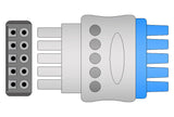 Datex Compatible Reusable ECG Lead Wire - 5 Leads Snap - Pluscare Medical LLC