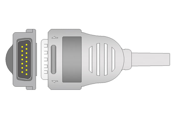 Burdick Compatible One Piece Reusable EKG Cable - 4mm Banana - Pluscare Medical LLC