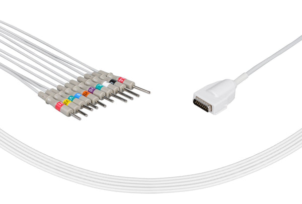 Burdick Compatible One Piece Reusable EKG Cable 3mm Needle 