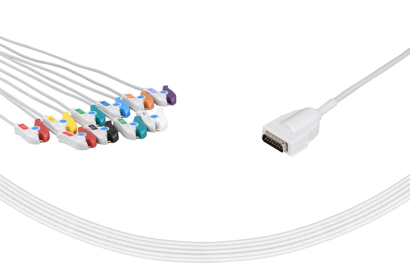 Burdick Compatible One Piece Reusable EKG Cable-7725 Grabber 