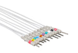 Hellige Compatible One Piece Reusable EKG Cable - 3mm Needle - Pluscare Medical LLC