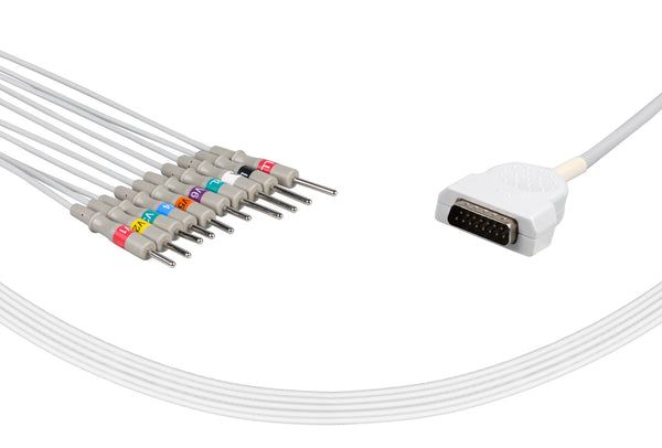 Marquette Compatible One Piece Reusable EKG Cable 3mm Needle