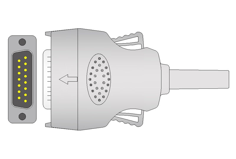 Mortara Compatible One Piece Reusable EKG Cable - Grabber - Pluscare Medical LLC