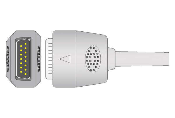 Nihon Kohden Compatible One Piece Reusable EKG Cable - 3mm Needle - Pluscare Medical LLC