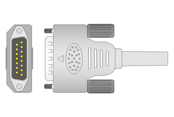 Nihon Kohden Compatible One Piece Reusable EKG Cable - 4mm Banana - Pluscare Medical LLC