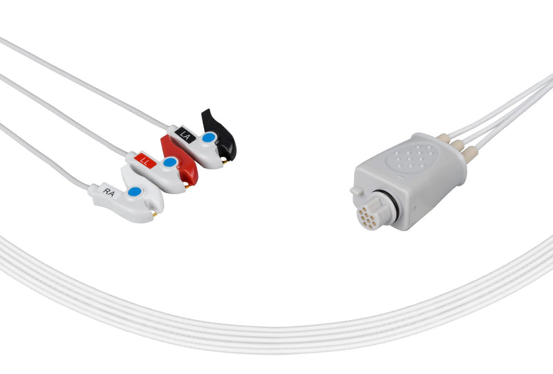 Fukuda Compatible Reusable ECG Lead Wires 3 Leads Grabber