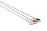 Fukuda Compatible Reusable ECG Lead Wire - 3 Leads Snap - Pluscare Medical LLC