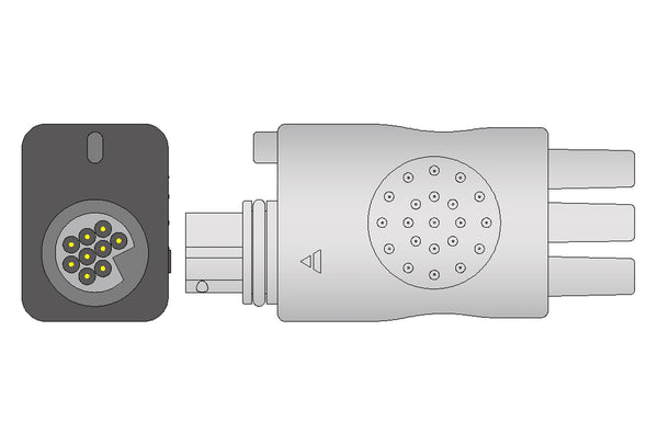Fukuda Compatible Reusable ECG Lead Wire - 3 Leads Snap - Pluscare Medical LLC