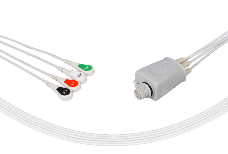 Fukuda Compatible Reusable ECG Lead Wires 4 Leads Snap