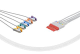 Philips Compatible Reusable ECG Lead Wire - 5 Leads (Chest Lead) Grabber - Pluscare Medical LLC
