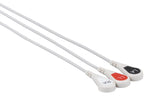 LL Compatible Reusable ECG Lead Wire - 3 Leads Snap - Pluscare Medical LLC