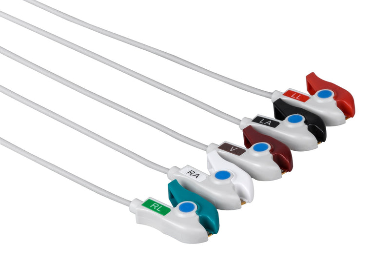 LL Compatible Reusable ECG Lead Wire - 5 Leads Grabber - Pluscare Medical LLC