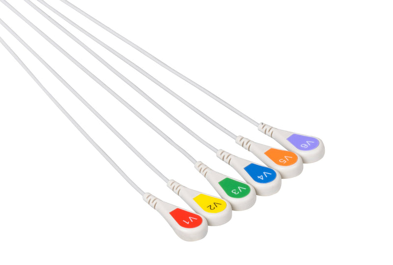 Medtronic Compatible Reusable ECG Lead Wire - 6 Leads Snap - Pluscare Medical LLC