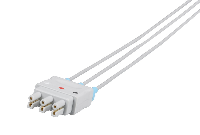 Mennen Compatible Reusable ECG Lead Wire - 3 Leads Snap - Pluscare Medical LLC