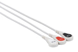 GE Vivid Compatible Reusable ECG Lead Wire - 3 Leads Snap - Pluscare Medical LLC