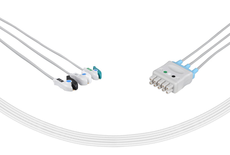 GE/Marquette Compatible Reusable ECG Lead Wires 3 Leads Grabber
