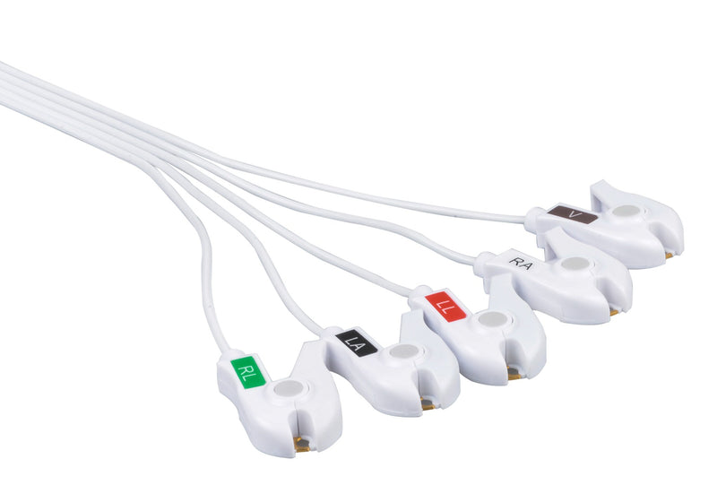 Mindray Compatible Disposable ECG Lead Wire - 5 Leads Grabber Box of 10 - Pluscare Medical LLC