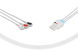 Mindray Compatible Reusable ECG Lead Wires 3 Leads Snap